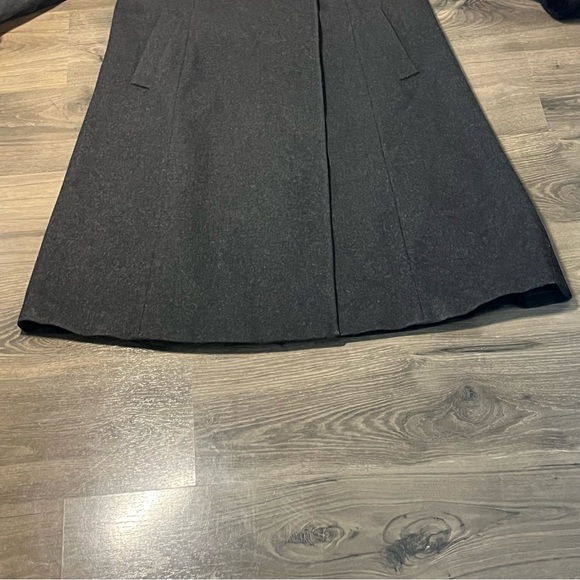 Donny Brook Womens Trench Coat Sz 14P Gray 100% Wool Lined Faux Fur Pocket - Picture 11 of 15